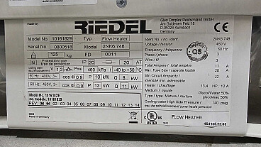 Riedel Flow Heater - Model: 2NK6 748